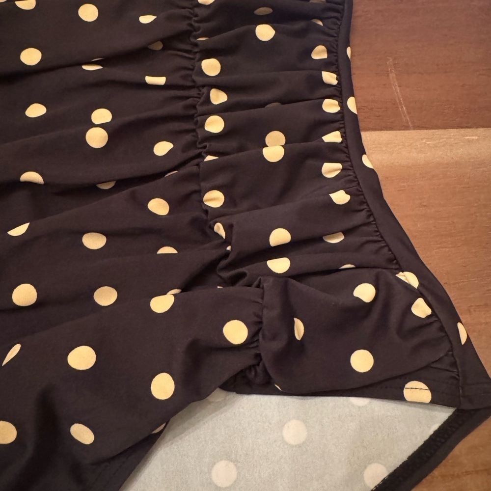 Vintage Black Cream Polka Dot High Waisted Shorts - Picture 2 of 5